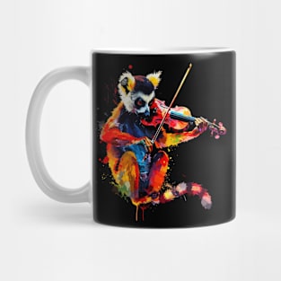 Lemur Playing Violin Mug